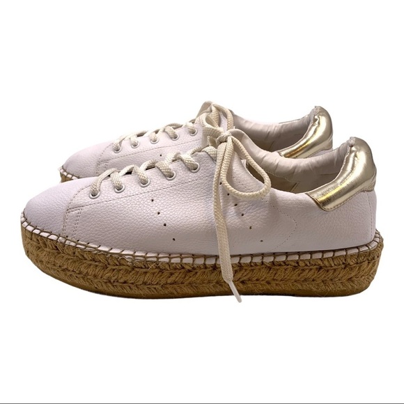 Steven Peck White Vegan Platform Espadrille Shoes - Picture 4 of 12
